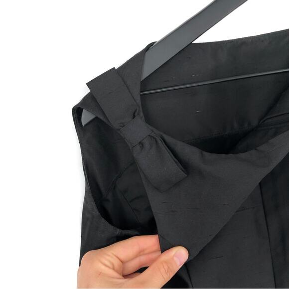 INES DE LA FRESSANGE Vintage Raw Silk Sheath Dress Black FR 36 (6) - Picture 4 of 11